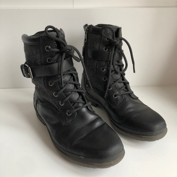 UGG® Kesey Mid-Calf Lace Up Boots Black Sz 7 - Picture 3 of 12